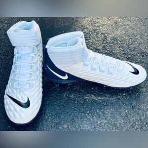 Retro Nike Force Savage Pro 2 Football Cleats White Navy Blue BV3969-101 Men 16